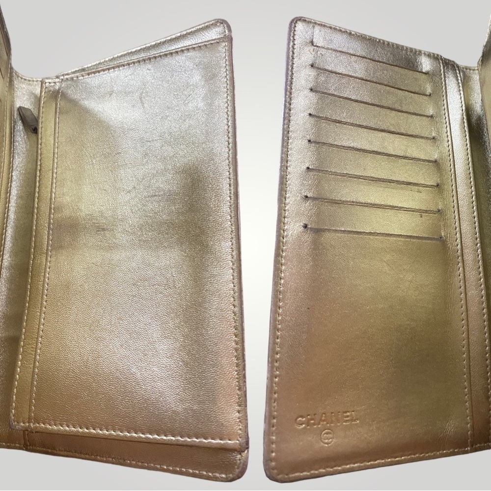 Chanel Metallic Gold Icon Series Monogram Long Wallet - Picture 7 of 16